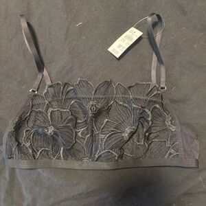Aerie Black Floral Lace Bralette